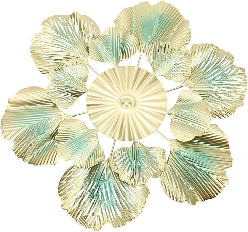 Apricot Leaf Flower Iron Wall Pendant Luxury Style Art Decoration for Study Lobby Hotel Durable Iron Material (A 46x45.5x3.5cm/18.1x17.9x1.4in) in Kuwait
