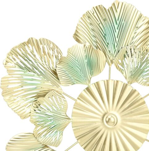 Apricot Leaf Flower Iron Wall Pendant Luxury Style Art Decoration for Study Lobby Hotel Durable Iron Material (A 46x45.5x3.5cm/18.1x17.9x1.4in) in Kuwait