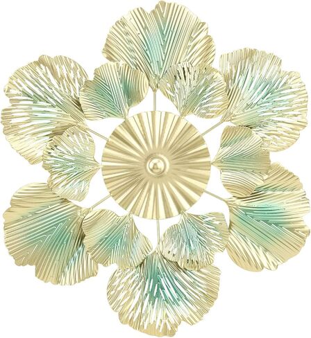 Apricot Leaf Flower Iron Wall Pendant Luxury Style Art Decoration for Study Lobby Hotel Durable Iron Material (A 46x45.5x3.5cm/18.1x17.9x1.4in) in Kuwait