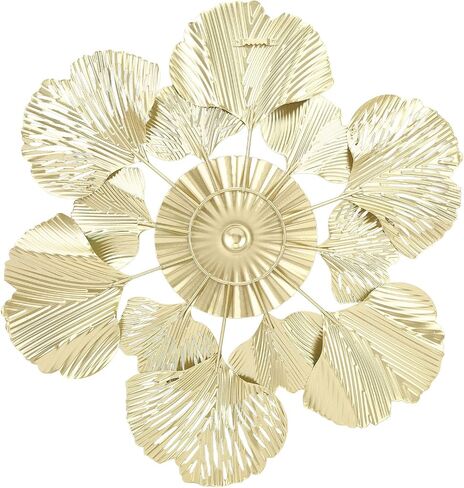 Apricot Leaf Flower Iron Wall Pendant Luxury Style Art Decoration for Study Lobby Hotel Durable Iron Material (A 46x45.5x3.5cm/18.1x17.9x1.4in) in Kuwait