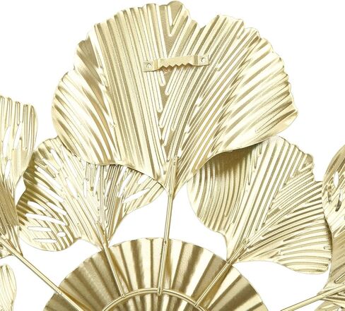 Apricot Leaf Flower Iron Wall Pendant Luxury Style Art Decoration for Study Lobby Hotel Durable Iron Material (A 46x45.5x3.5cm/18.1x17.9x1.4in) in Kuwait