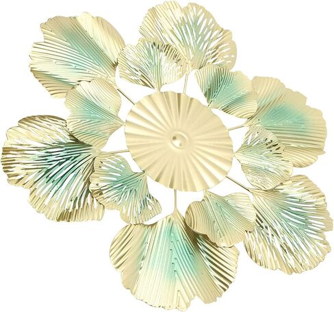 Apricot Leaf Flower Iron Wall Pendant Luxury Style Art Decoration for Study Lobby Hotel Durable Iron Material (A 46x45.5x3.5cm/18.1x17.9x1.4in) in Kuwait