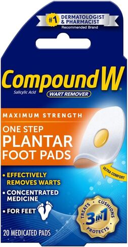 Compound W Maximum Stregth One Step Plantar Foot Pads 20 ea in Saudi Arabia