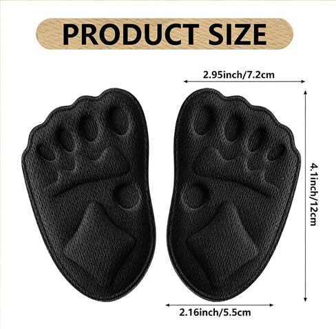 Upgraded Women Metatarsal Pads, Non-Slip Ball of Foot Cushions, Breathable Forefoot Shoe Inserts for High Heels, Soft Universal Foot Pads for Daily Party Wedding, Black 3 Pairs in Kuwait