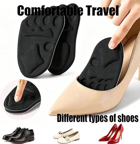 Upgraded Women Metatarsal Pads, Non-Slip Ball of Foot Cushions, Breathable Forefoot Shoe Inserts for High Heels, Soft Universal Foot Pads for Daily Party Wedding, Black 3 Pairs in Kuwait