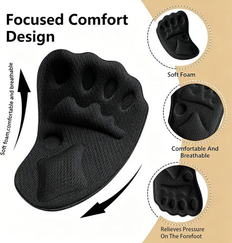Upgraded Women Metatarsal Pads, Non-Slip Ball of Foot Cushions, Breathable Forefoot Shoe Inserts for High Heels, Soft Universal Foot Pads for Daily Party Wedding, Black 3 Pairs in Kuwait