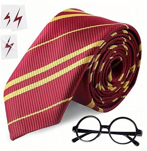 Halloween Wizard Costume Accessories Set - Glasses Tie Wand and Scarf & 6pcsTattoos for Adults in Saudi Arabia