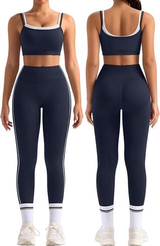 TDIFFUN Workout Sets for Women 2 Piece Seamless Scrunch Butt Lifting Leggings Padded Sports Bra Matching Set Gym Yoga Outfits in Saudi Arabia