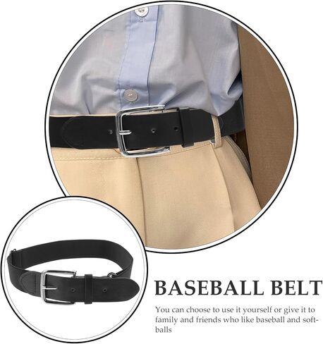 Baseball Belt for Men and Youth Black Elastic Pu Softball Belt with Adjustable Stretch Waist for Outdoor Team Activities in Kuwait
