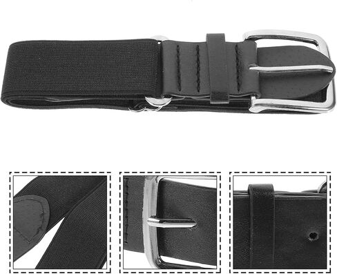 Baseball Belt for Men and Youth Black Elastic Pu Softball Belt with Adjustable Stretch Waist for Outdoor Team Activities in Kuwait