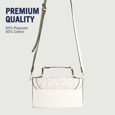 True Religion Women's Crossbody Bag, Mini Adjustable Shoulder Handbag Flap Purse with Studded Design, White in Kuwait