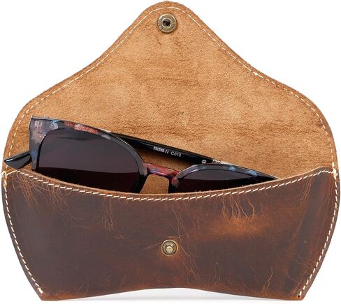 Sunglasses Case Genuine Eyeglass Holder Reading Glasses Protector Vintage Eyewear Storage for Men and Women in Saudi Arabia
