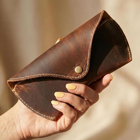 Sunglasses Case Genuine Eyeglass Holder Reading Glasses Protector Vintage Eyewear Storage for Men and Women in Saudi Arabia