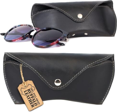 Sunglasses Case Genuine Eyeglass Holder Reading Glasses Protector Vintage Eyewear Storage for Men and Women in Saudi Arabia