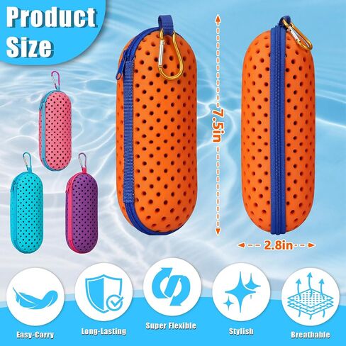 4 PCS Swim Goggle Case For Swimming Goggles, Silicone Protective Cases with Drain Hole Zipper with Clip in Saudi Arabia