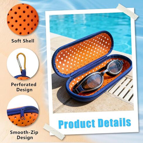 4 PCS Swim Goggle Case For Swimming Goggles, Silicone Protective Cases with Drain Hole Zipper with Clip in Saudi Arabia