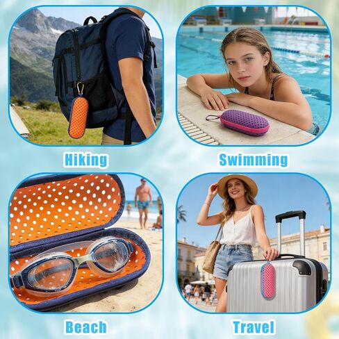 4 PCS Swim Goggle Case For Swimming Goggles, Silicone Protective Cases with Drain Hole Zipper with Clip in Saudi Arabia