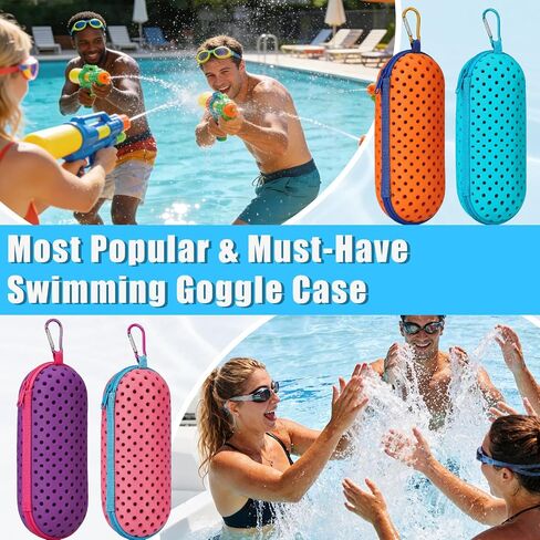 4 PCS Swim Goggle Case For Swimming Goggles, Silicone Protective Cases with Drain Hole Zipper with Clip in Saudi Arabia