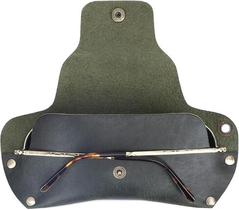 Leather Sunglasses Case Genuine Leather Eyeglass Holder Reading Glasses Vintage Eyewear Storage Pouch for Men in Saudi Arabia