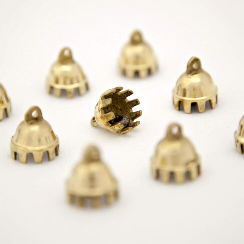 Dozen Mini Brass Claw Bells (.8"-1" H), Camel Bells for Jewelry, Clothing, Curtains, Decorative Accent, Chimes in Kuwait