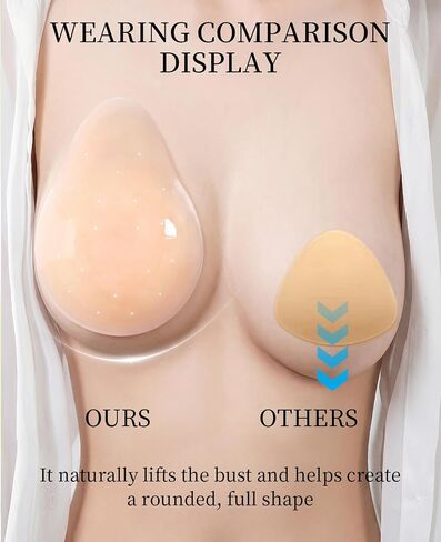 2 Pairs Reusable Nipple Covers for Women, Invisible Silicone Pasties with Lift (Nude Round & Teardrop) Ultra Thin Seamless Waterproof Breathable Sticky in Saudi Arabia