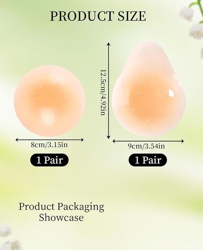 2 Pairs Reusable Nipple Covers for Women, Invisible Silicone Pasties with Lift (Nude Round & Teardrop) Ultra Thin Seamless Waterproof Breathable Sticky in Saudi Arabia