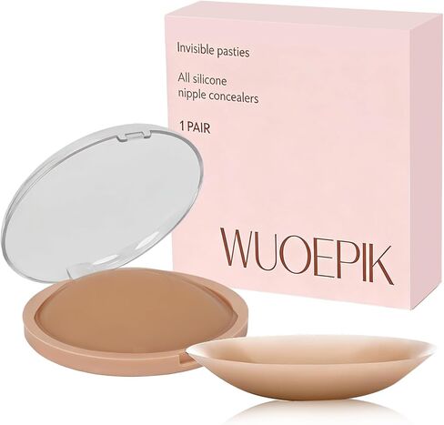 Nipple Covers for Women, Reusable Silicone Pasties, No Show, Stick On for Strapless & Backless, Waterproof Case in Saudi Arabia