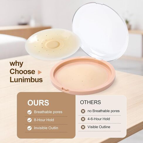Pasties Nipple Covers for Women Reusable Invisible Seamless Adhesive Silicone Breast Petals with Travel Box（2Pairs） in Kuwait