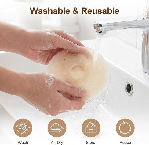 Pasties Nipple Covers for Women Reusable Invisible Seamless Adhesive Silicone Breast Petals with Travel Box（2Pairs） in Kuwait