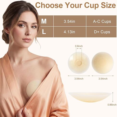 Pasties Nipple Covers for Women Reusable Invisible Seamless Adhesive Silicone Breast Petals with Travel Box（2Pairs） in Kuwait