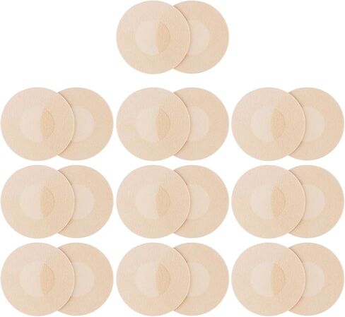 20 Pcs Pasties Nipple Covers for Women, Disposable Nipple Covers, Adhesive No-Show Satin Breast Petals Stickers Beige in Kuwait