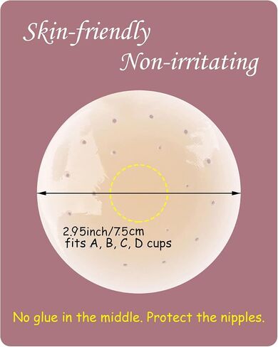 4pcs Breathable Silicone Nipple Covers Breast Petals Nipple Pasty Pasties Breast Pads Boob Sticky Invisible Bra Ultra Thin Reusable Adhesive Washable for Women Crème in Saudi Arabia