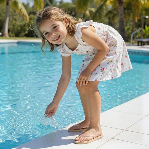 INMINPIN Kids Girls Cute Jelly Sandals Yoga Foam Flip Flops Non Slip Water Pool Thong Flat Sandals Summer Little/Big Kid Beach Essentials 2026 in Saudi Arabia