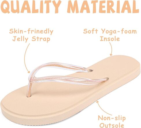 INMINPIN Kids Girls Cute Jelly Sandals Yoga Foam Flip Flops Non Slip Water Pool Thong Flat Sandals Summer Little/Big Kid Beach Essentials 2026 in Saudi Arabia