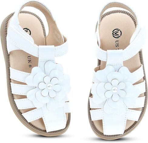 Toddler Girls Sandals Closed Toe Soft Sole Walking Shoes for Baby Infant Princess Flower Summer Flats in Saudi Arabia