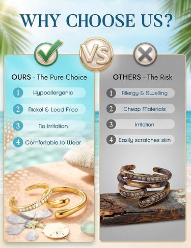 FUNRUN JEWELRY قطعتان من حلقات أصابع القدم المملوءة بالذهب عيار 14 قيراط للنساء غير مشوهة - حلقات تراص مفتوحة مضادة للحساسية قابلة للتعديل، مجوهرات شاطئ صيفية بسيطة مكعبة الزركونيوم، مجموعة حلقات مفصل الخنصر in Kuwait