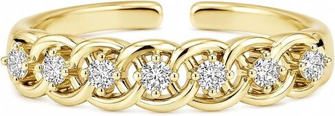 0.25 Carat Round Simulated Diamond Intertwined Adjustable Toe Ring 14k Yellow Gold Plated in Saudi Arabia