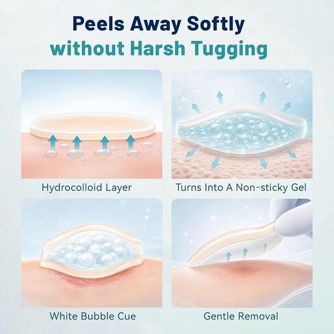 Ultra-Thin Hydrocolloid Gel Bandages for Advanced Healing, 30 Count Assorted Sizes, Waterproof Hydrocolloid Dressings for Minor Cuts, Scrapes, Blisters and Burns, Invisible Daily Protection in Saudi Arabia