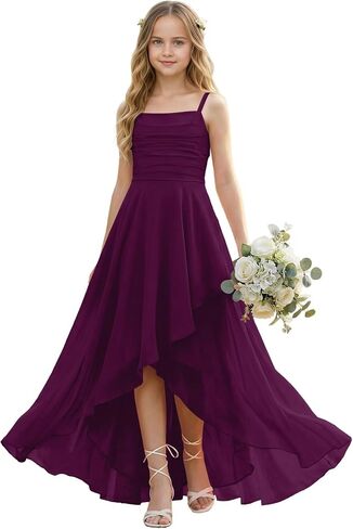 Junior Bridesmaid Dress Spaghetti Straps Girls Bridesmaid Dresses Princess Pageant Prom Gowns in Saudi Arabia