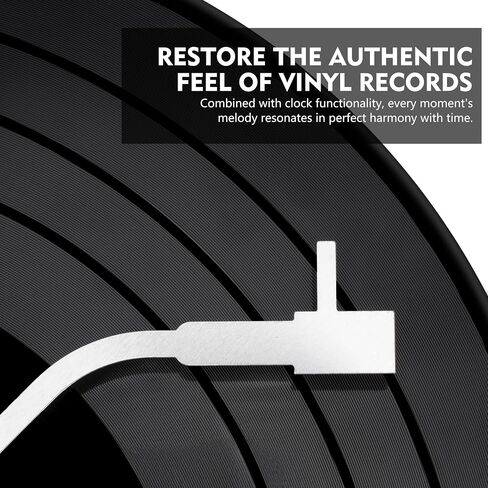 12 Inch Vinyl Record Wall Clock, Retro Music LP Decorative Clock, Non-Ticking Album Wall Clock, Vintage Record Player Design Musical Studio Decor for Music Lover Gift, Art Hanging Clock, Y2k Decor in Saudi Arabia