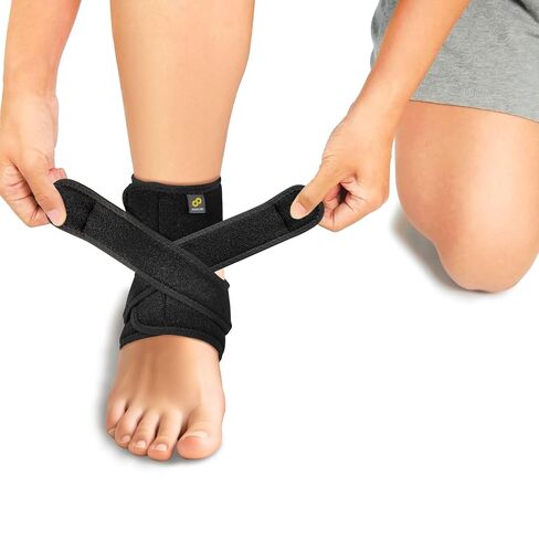 Bracoo Ankle Support Brace For Men & Women, Adjustable Compression Sleeve Strap Wrap, Sprain, Arthritis, Pain Relief, Sports Injuries and Recovery, Breathable Neoprene Brace, FS10 in Saudi Arabia