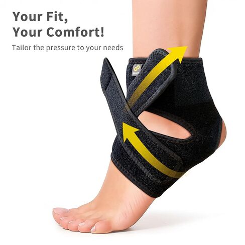 Bracoo Ankle Support Brace For Men & Women, Adjustable Compression Sleeve Strap Wrap, Sprain, Arthritis, Pain Relief, Sports Injuries and Recovery, Breathable Neoprene Brace, FS10 in Saudi Arabia
