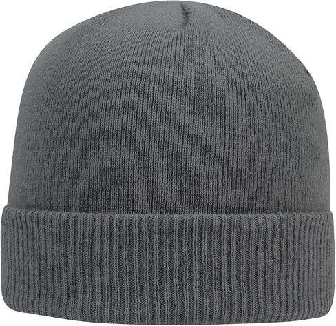 2 Pack 12 Inch Rib Knit Beanie Hat with Folded Cuff Acrylic Stretch Cap - Charcoal Gray in Saudi Arabia
