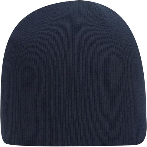 1 Pack 9 Inch Cuffless Knit Beanie Hat Cotton Blend Acrylic Stretch Winter Cap - Navy in Saudi Arabia