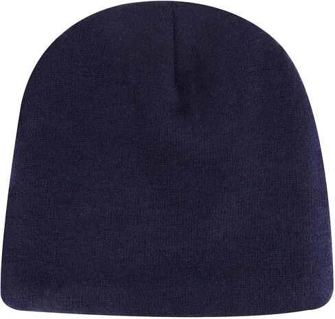 1 Pack 9" Knit Beanie with Inside Fleece Lining Acrylic Outer Polyester Inner - Navy in Kuwait