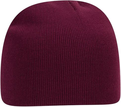 1 Pack Unisex 8 Inch Classic Knit Beanie Hat Stretch Fit Solid Color - Maroon in Saudi Arabia