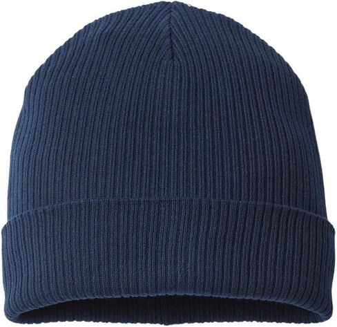 1 Pack Sustainable Cotton Cuffed Knit Beanie Hat Unisex 11 Inch - Navy in Kuwait