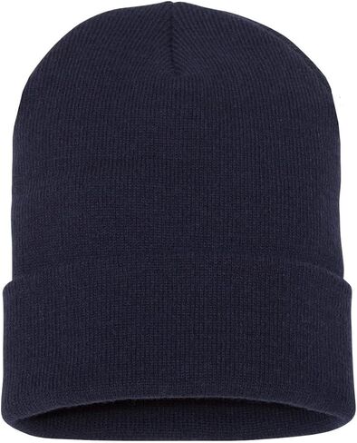 1 Pack 12 Inch Cuffed Acrylic Knit Beanie Hat Unisex - Navy in Kuwait