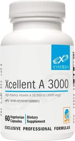 XYMOGEN Xcellent A 3000-10,000 وحدة دولية مكمل فيتامين A عالي الفعالية (ريتينيل بالميتات) - يدعم وظيفة المناعة الصحية والبشرة الصحية + الأغشية المخاطية (60 كبسولة) in Kuwait