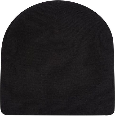 1 Pack 9" Knit Beanie with Inside Fleece Lining Acrylic Outer Polyester Inner - Black in Kuwait